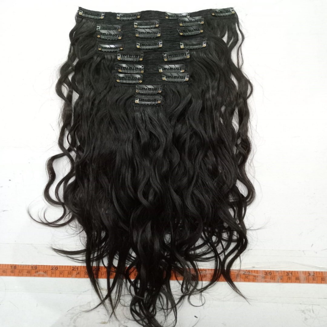 Clip in Human Hair Extensions 100% Virgin Hair 9 Pieces Clip in 220g Natural Black Indian Clip In Set Hair Extensions