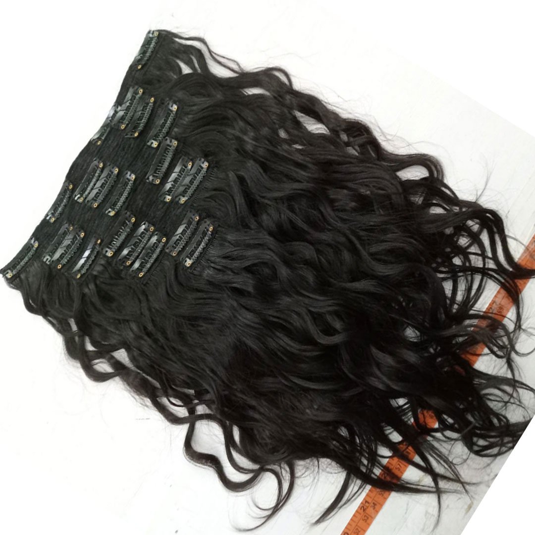 Clip in Human Hair Extensions 100% Virgin Hair 9 Pieces Clip in 220g Natural Black Indian Clip In Set Hair Extensions
