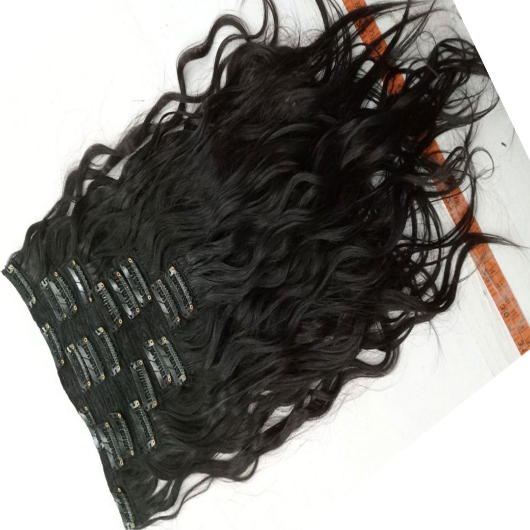Clip in Human Hair Extensions 100% Virgin Hair 9 Pieces Clip in 220g Natural Black Indian Clip In Set Hair Extensions