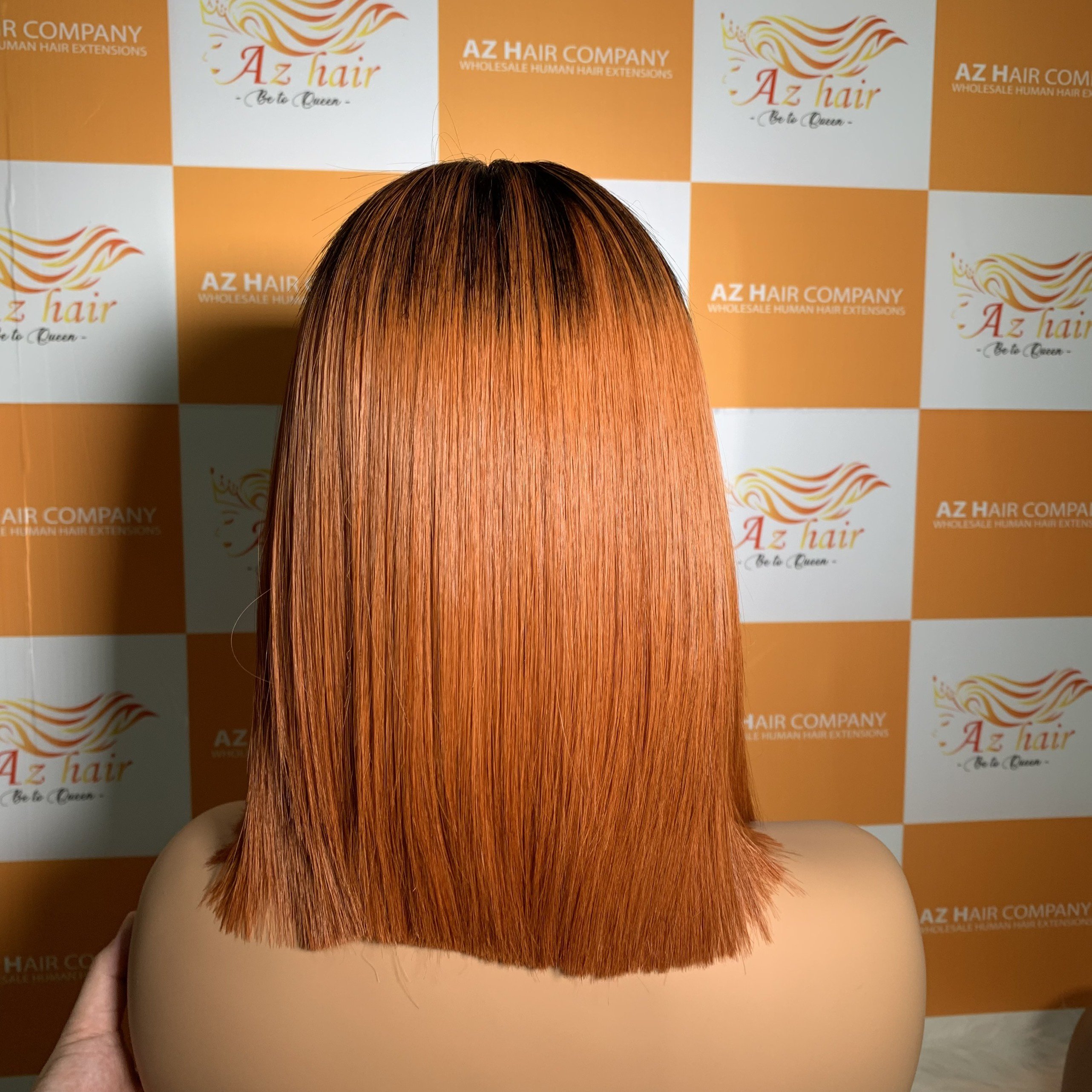 Wholesale Vietnamese Glueless Burn Orange Lace Closure Raw Wigs Vendors Bob Human Hair Extensions for Black Women