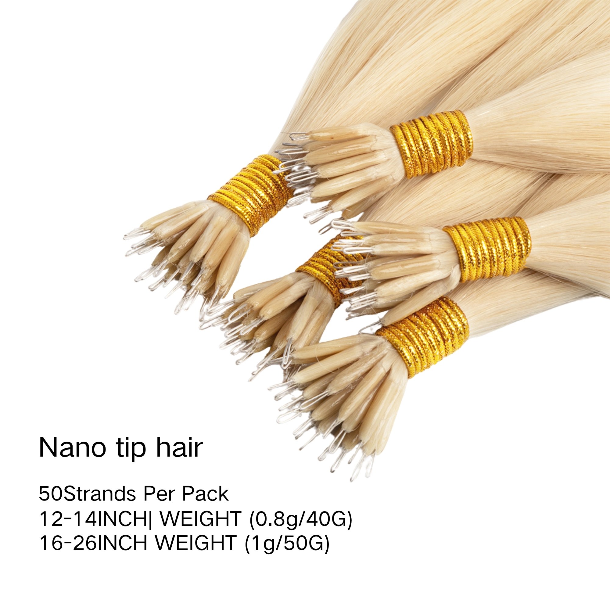 Russian Nano Ring 100 Remy Human Hair Blonde Double Drawn Nano Tip Human Hair Extensions