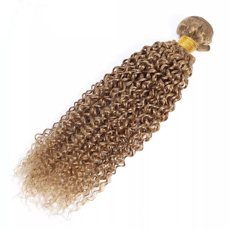 Kinky Curly Bundles 27# Honey Blonde Human Hair Extensions Weave 100% Cuticle Aligned Virgin Hair Bundles Extensions