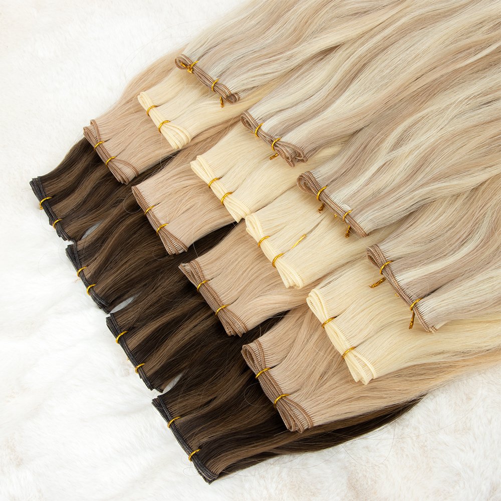 Luxury Hair Extension Genius Weft Balayage Color Double Drawn Genius Weft Human Hair Extensions