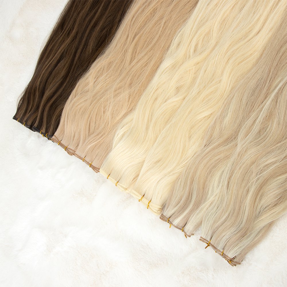 Luxury Hair Extension Genius Weft Balayage Color Double Drawn Genius Weft Human Hair Extensions