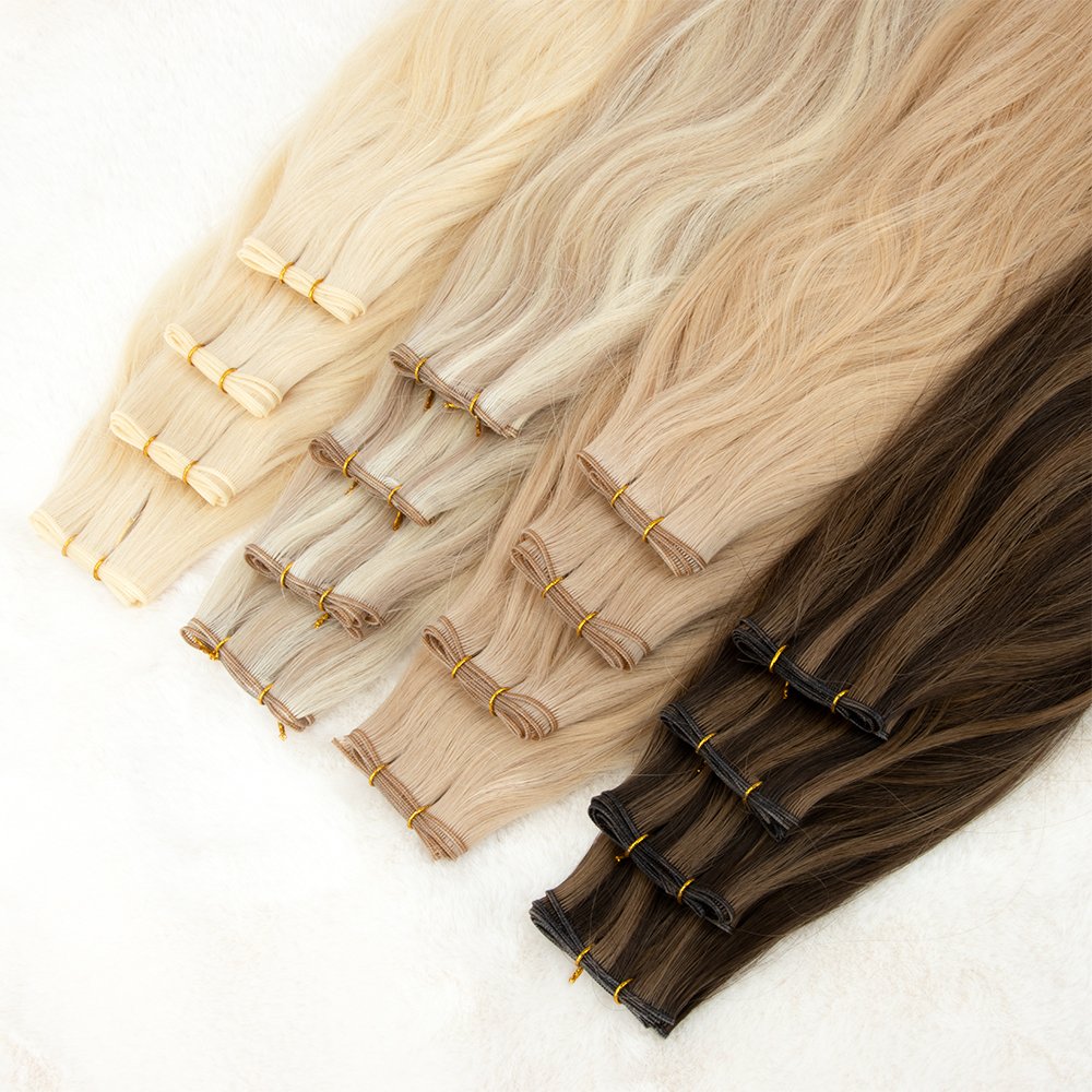 Luxury Hair Extension Genius Weft Balayage Color Double Drawn Genius Weft Human Hair Extensions