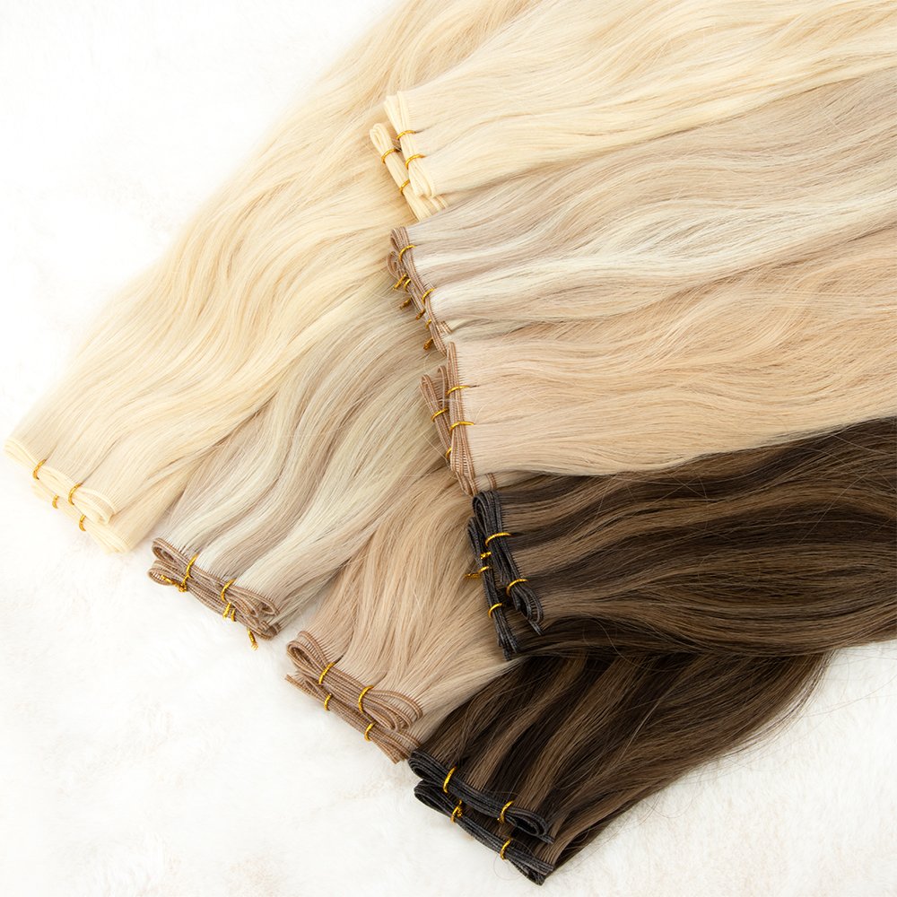 Luxury Hair Extension Genius Weft Balayage Color Double Drawn Genius Weft Human Hair Extensions