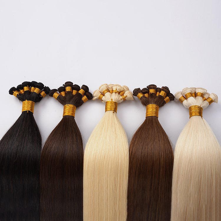 New Hand-Tied Wefts Invisible Weft Weave Human Hair Extensions Vendors New Design Seamless Weft extension