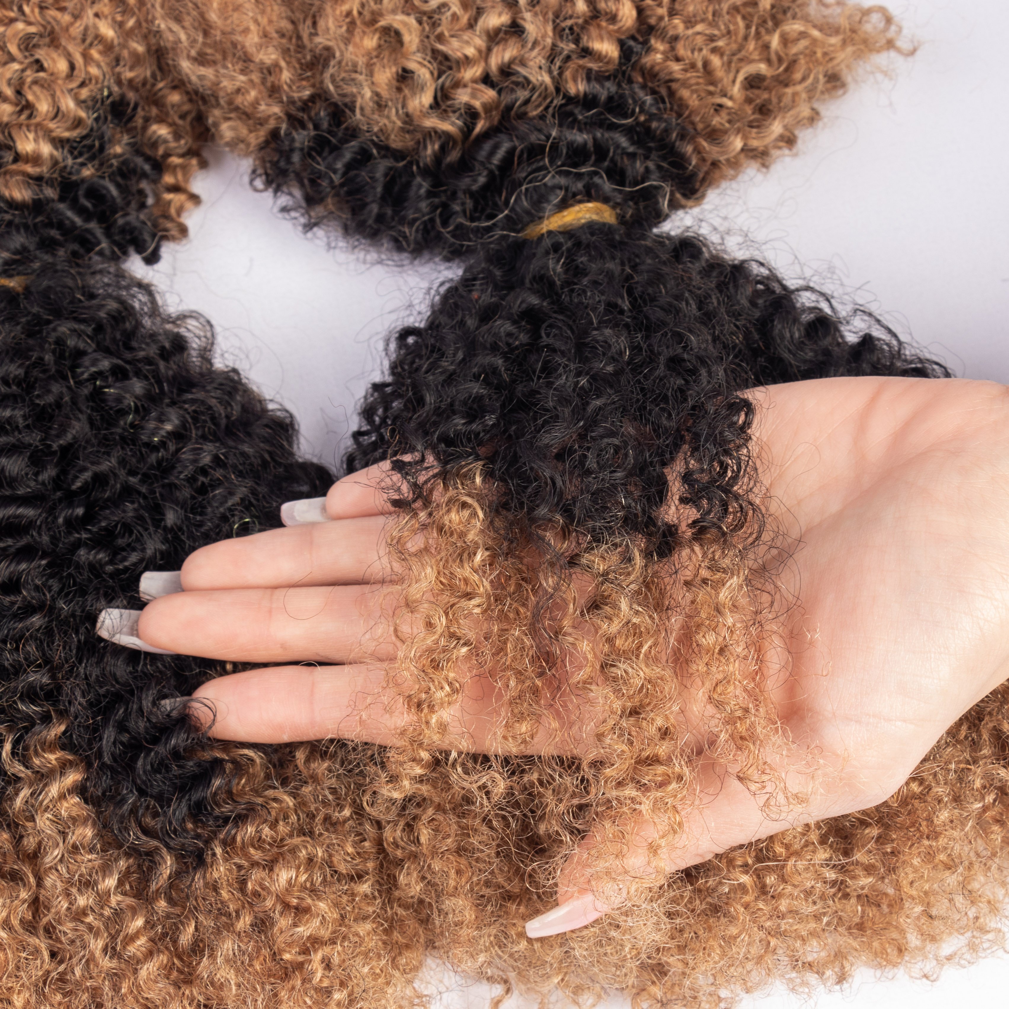 Cheap Bulk Hair No Weft Afro Kinky Bulk Human Hair For Braiding 4B4C Ombre Hair Extensions