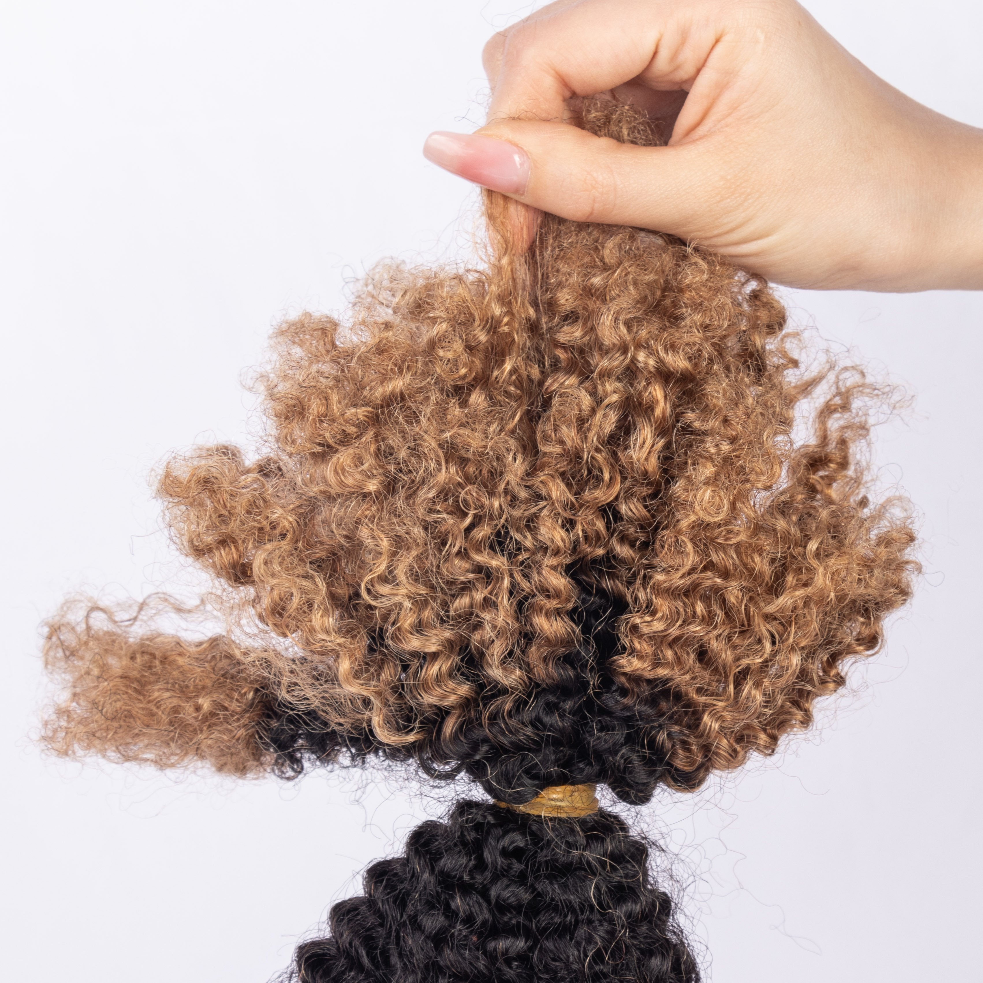 Cheap Bulk Hair No Weft Afro Kinky Bulk Human Hair For Braiding 4B4C Ombre Hair Extensions