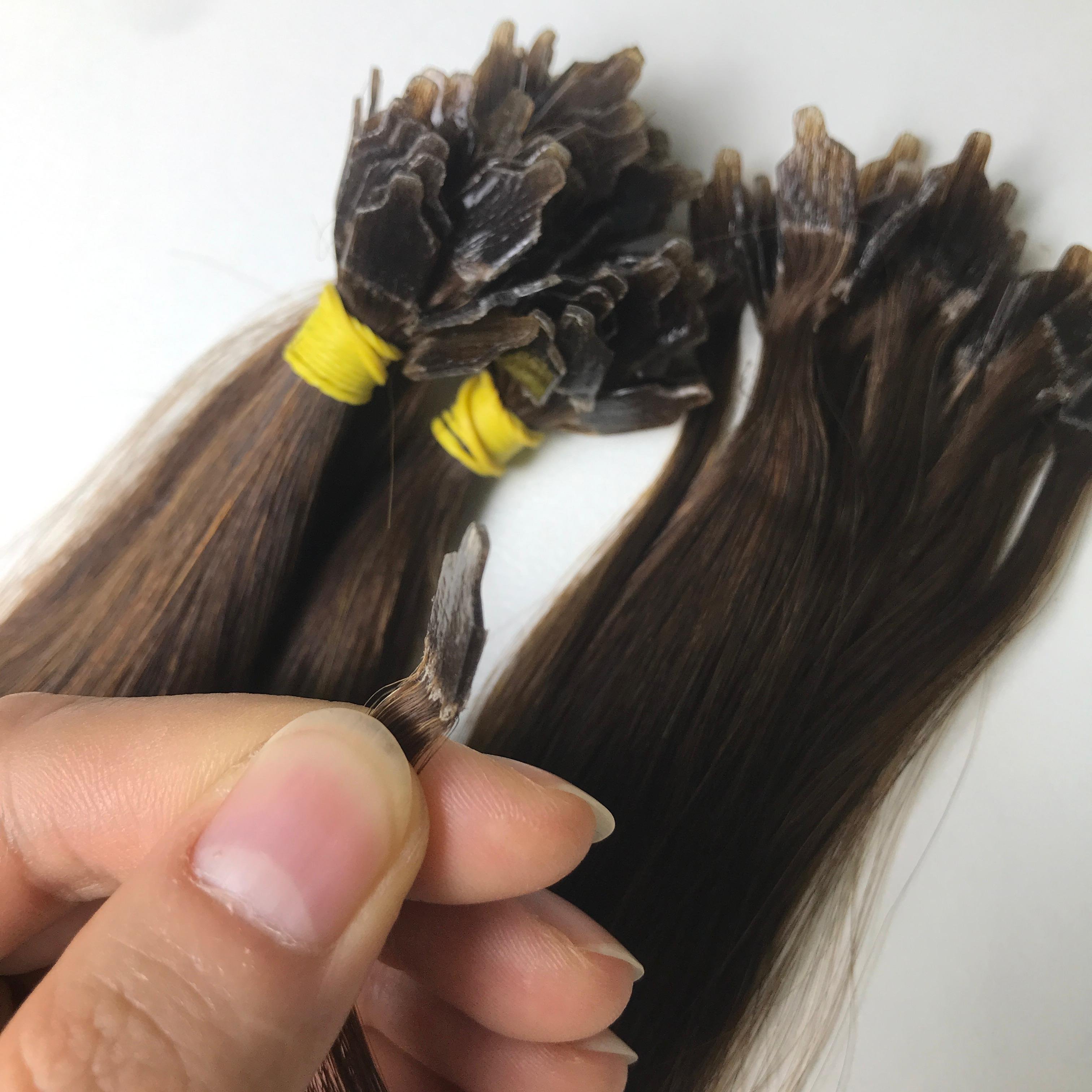 100% Virgin Remy Human Extention Hair Real Human Hair For Resell, Y Tip Hair Extensions Long Lasting