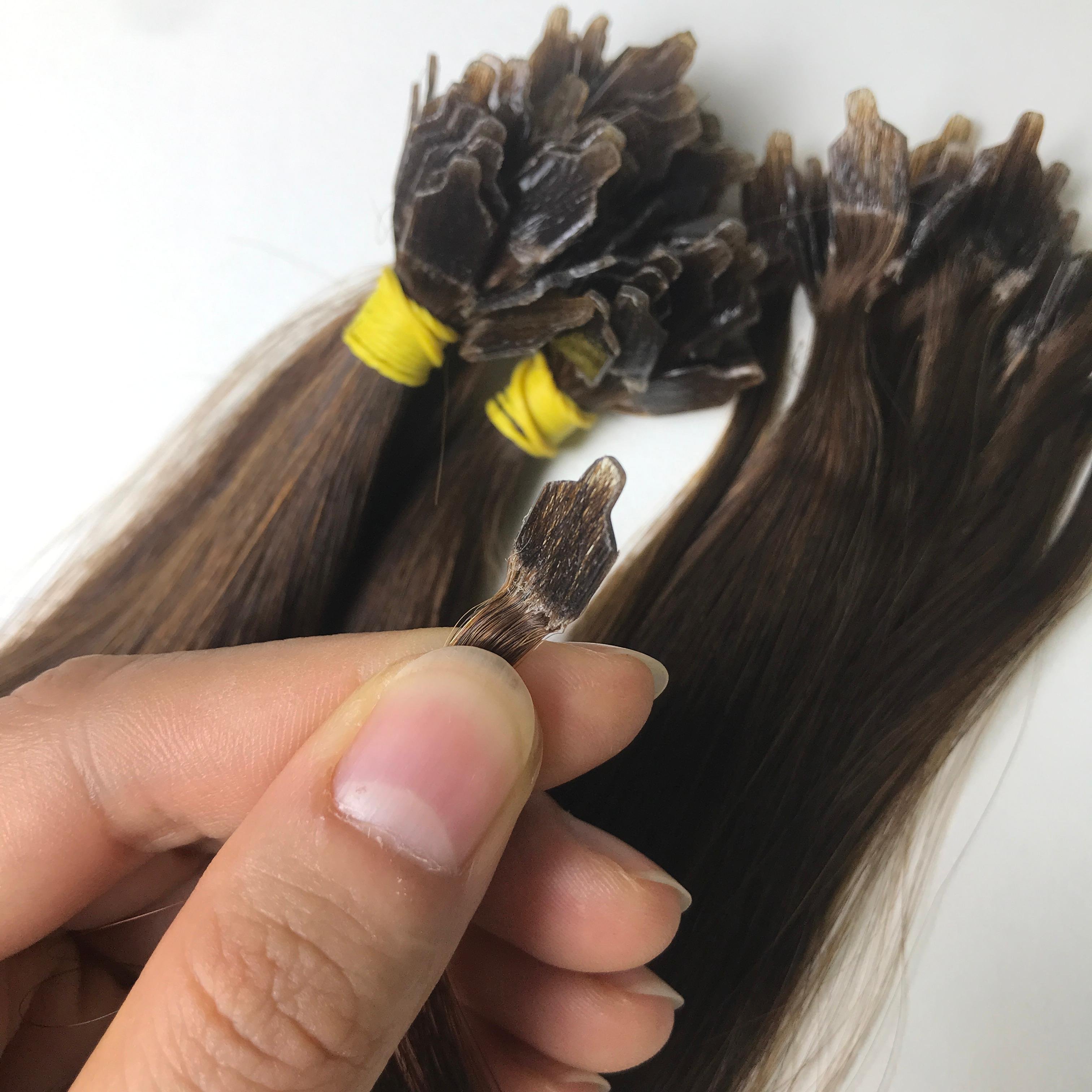 100% Virgin Remy Human Extention Hair Real Human Hair For Resell, Y Tip Hair Extensions Long Lasting