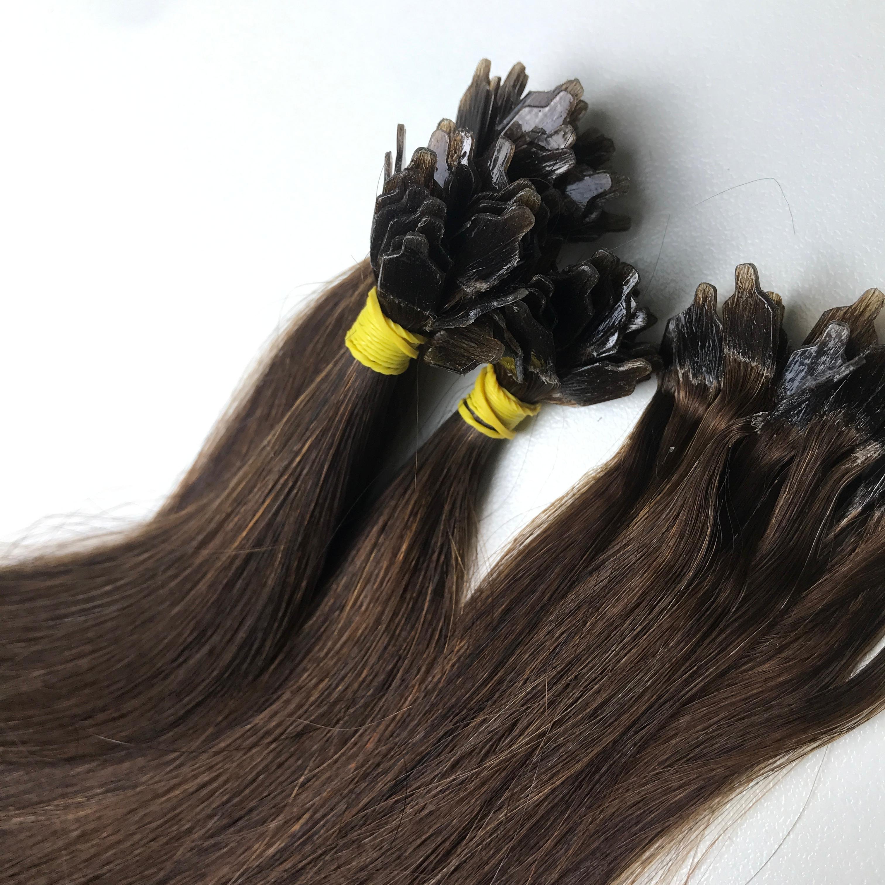 100% Virgin Remy Human Extention Hair Real Human Hair For Resell, Y Tip Hair Extensions Long Lasting