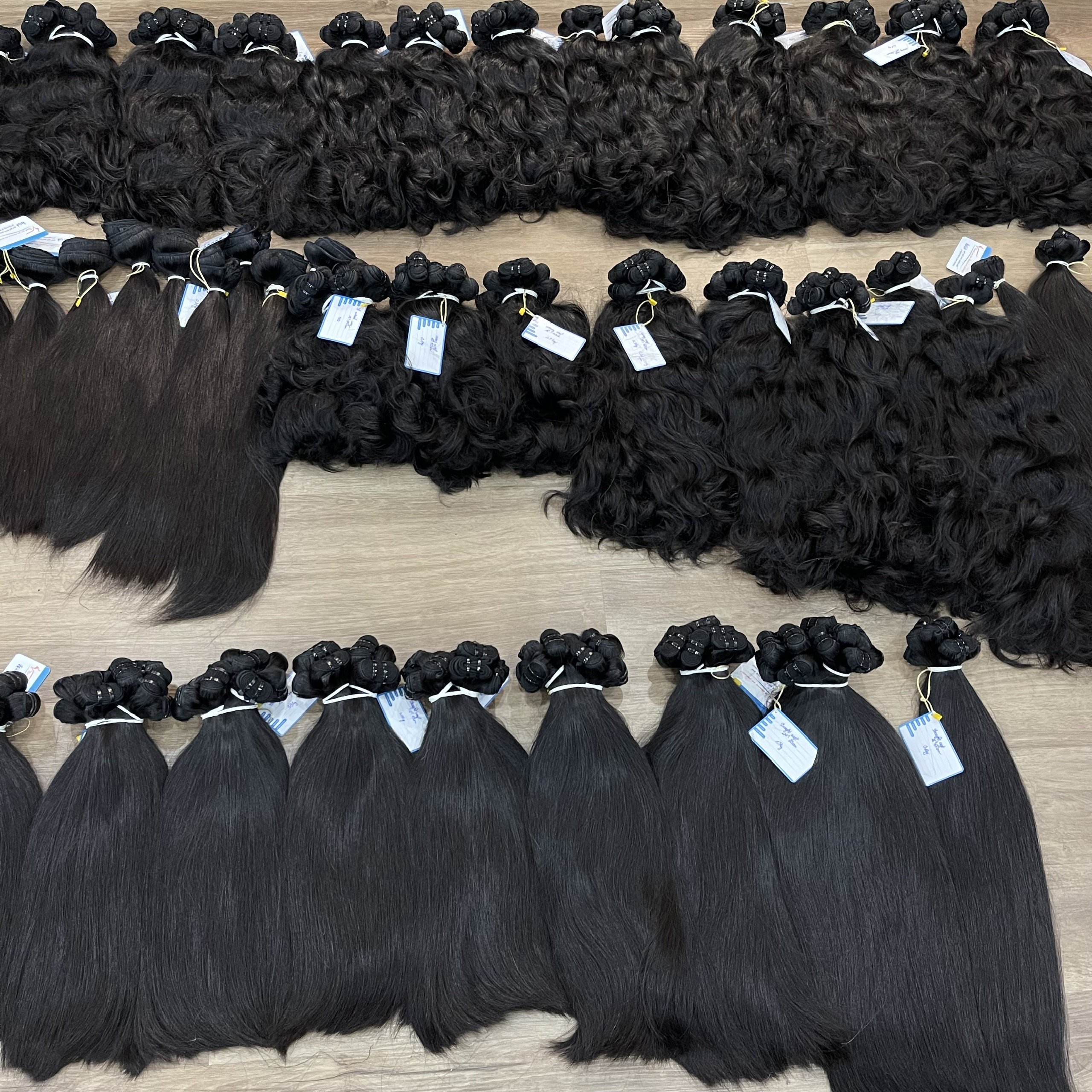 100% HUMAN HAIR Best Quality Super Double Drawn Straight Weft Natural Black Raw Vietnamese Human Hair Extensions