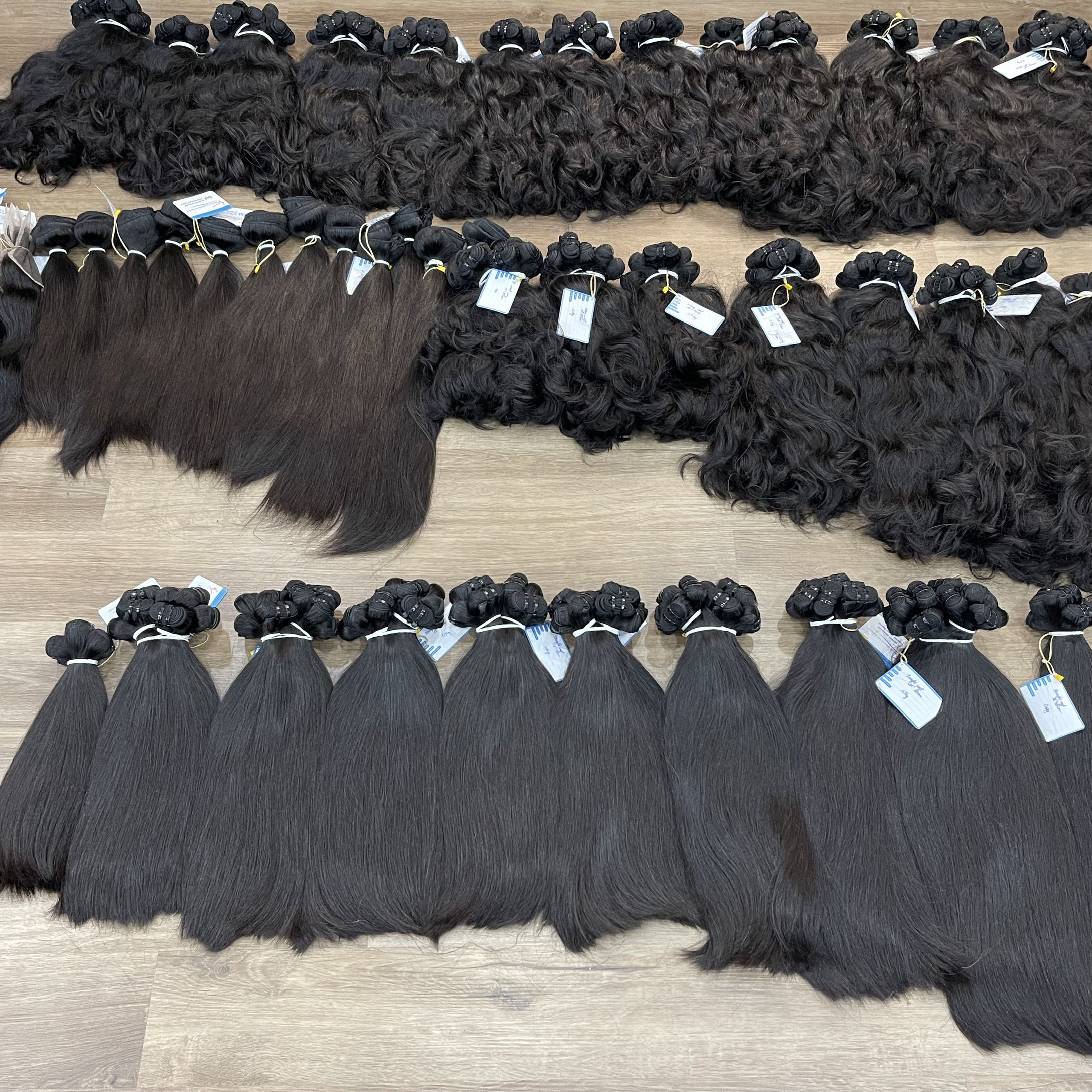 100% HUMAN HAIR Best Quality Super Double Drawn Straight Weft Natural Black Raw Vietnamese Human Hair Extensions