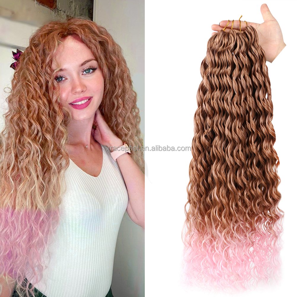 Wholesale Loose Deep Wave Braids 24inch Freetress Premium Curls Kinky Ocean Wave Braiding Hair Extensions