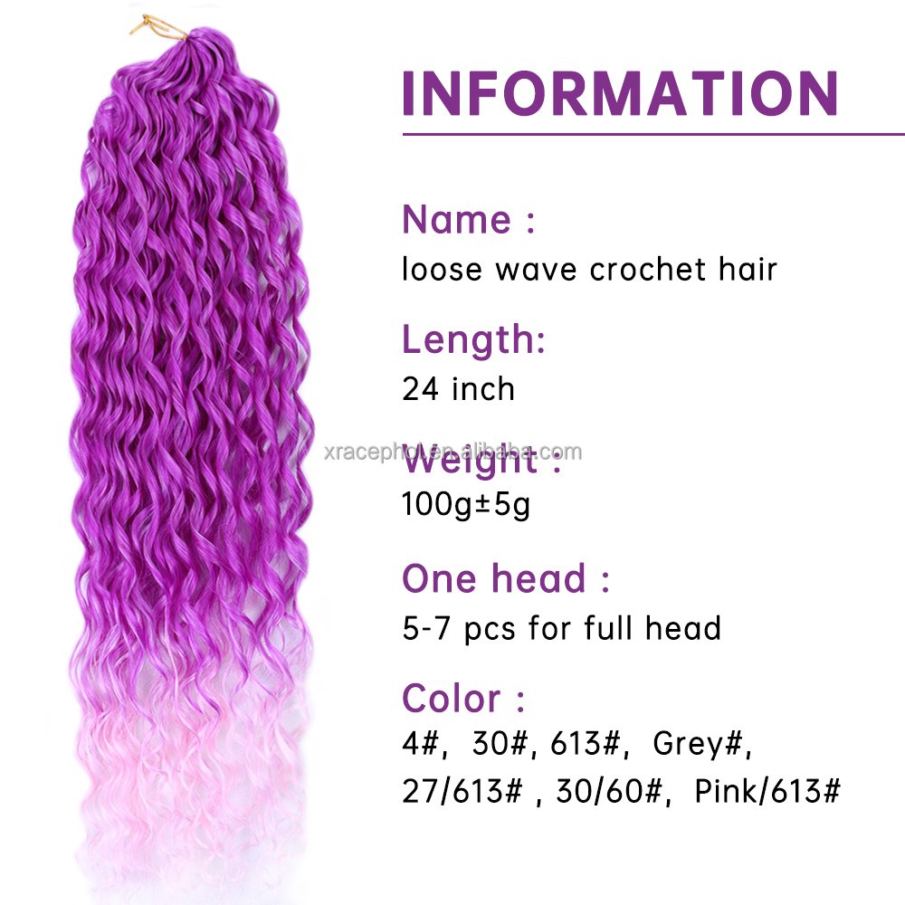Wholesale Loose Deep Wave Braids 24inch Freetress Premium Curls Kinky Ocean Wave Braiding Hair Extensions