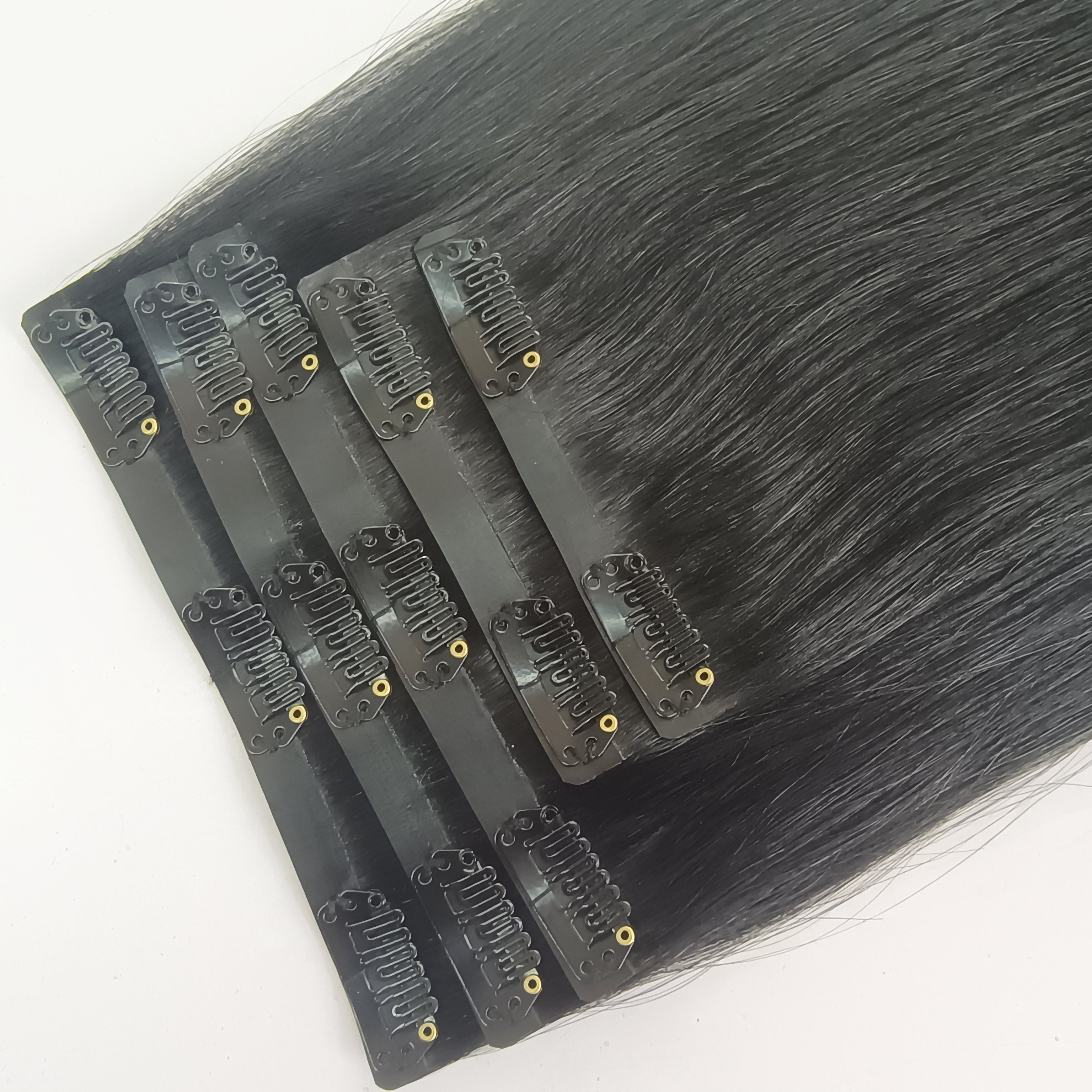 Wholesale Hair Vendors Luxury Quality Seamless Clip In Hair Extensions 100% Remy Human Hair Full Head Natural Color