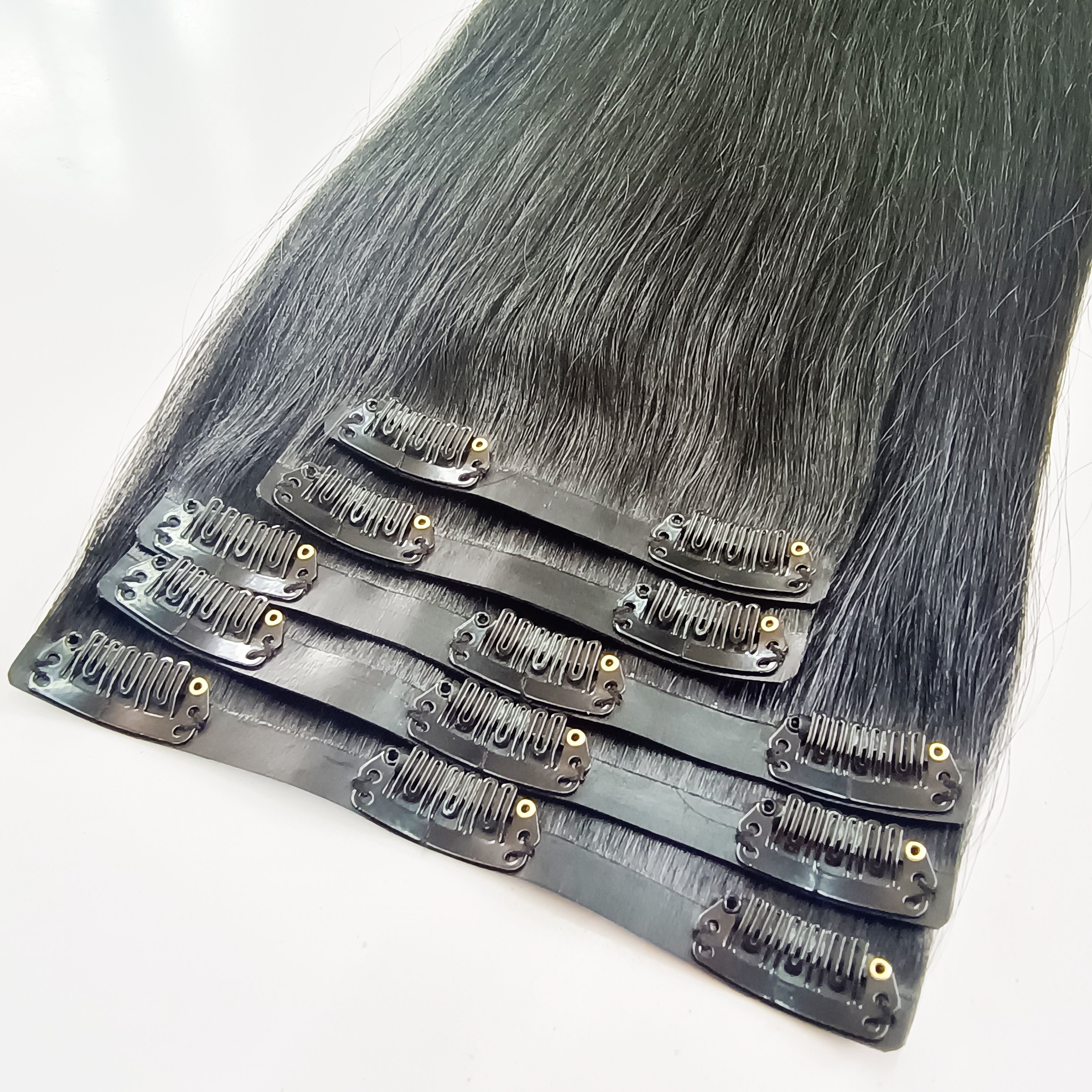 Wholesale Hair Vendors Luxury Quality Seamless Clip In Hair Extensions 100% Remy Human Hair Full Head Natural Color
