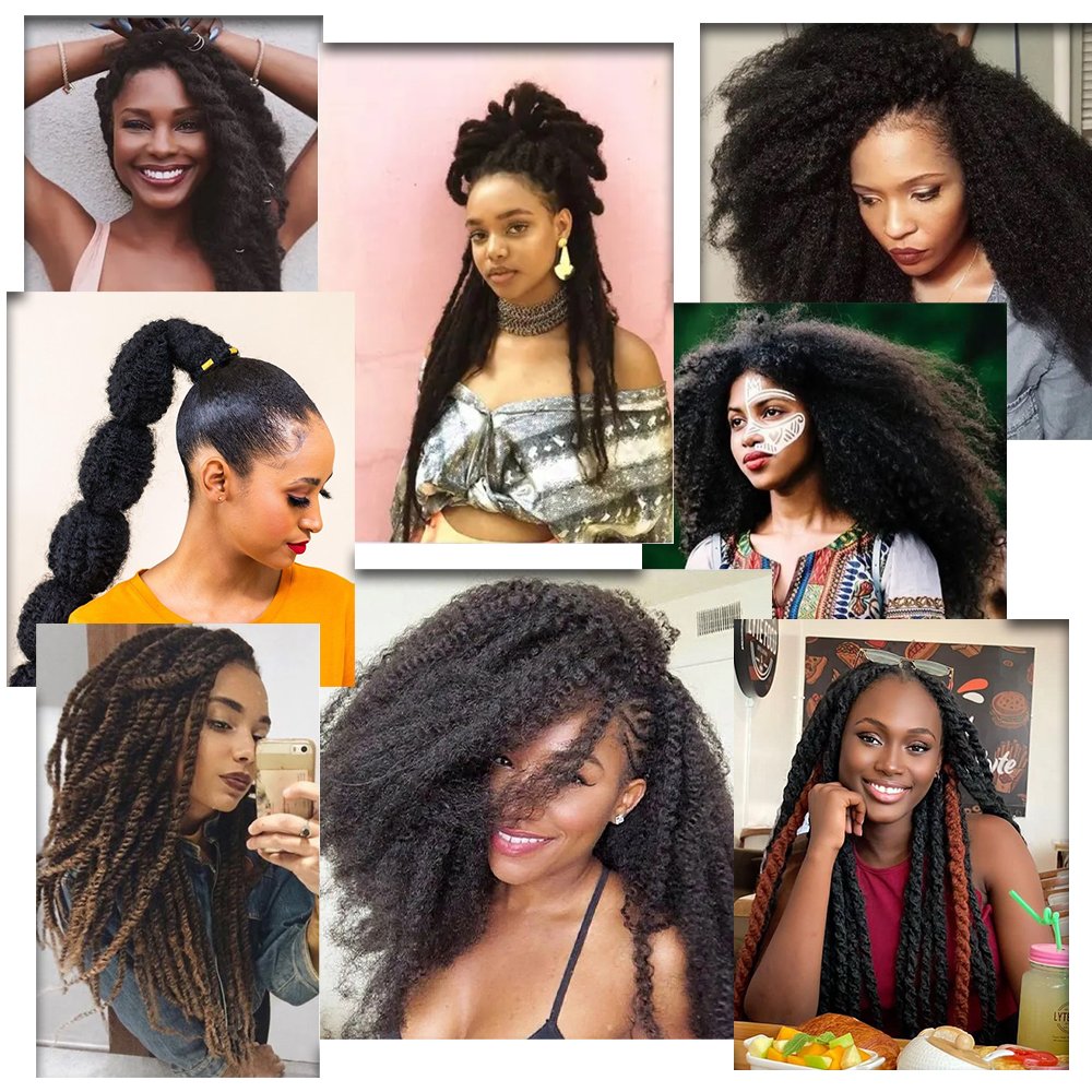 Wholesale Price 18 Inch Marley Twist Afro Twist Marley Braiding Hair for Faux Locs Crochet Hair Synthetic Hair Extensions