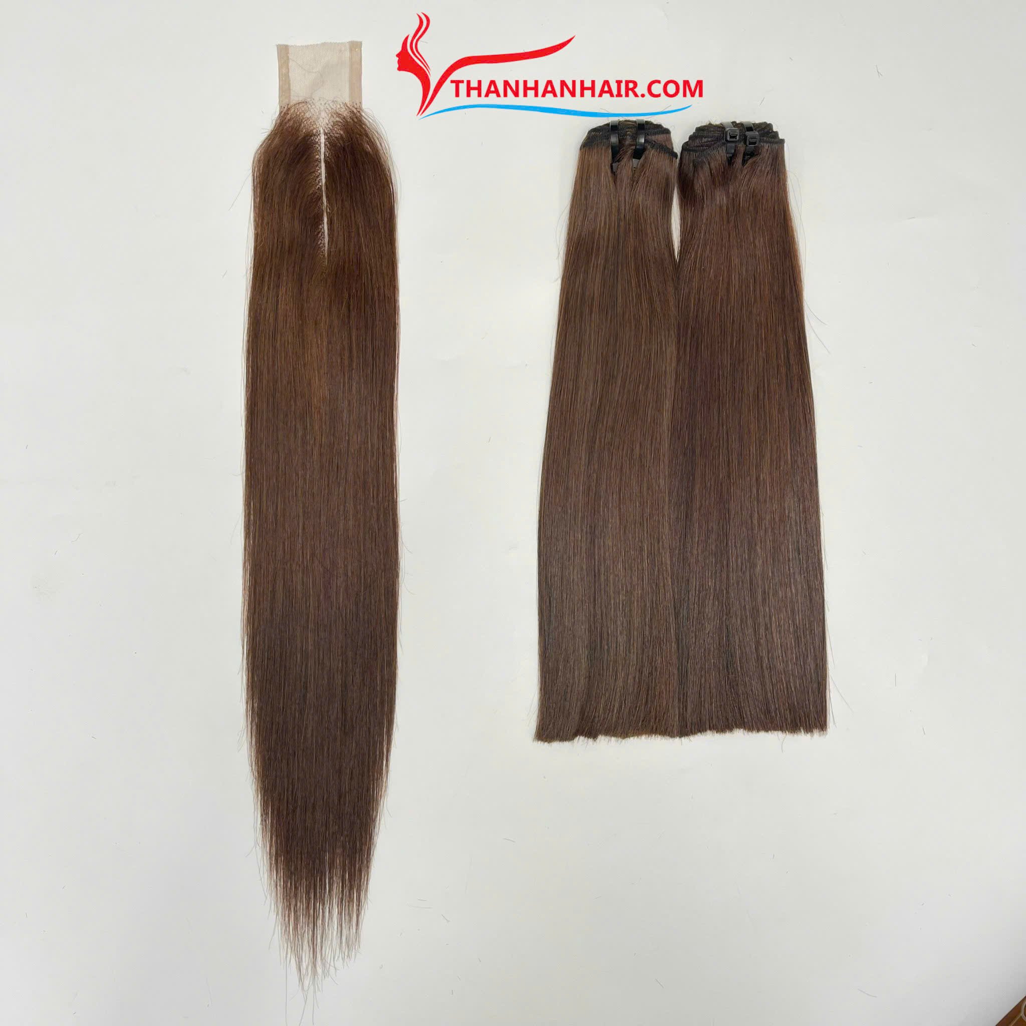2024 Trending Premium Double-Drawn Bone Straight Vietnamese Hair Extensions 100% Raw Human Hair Style Wave Hair Color 1B