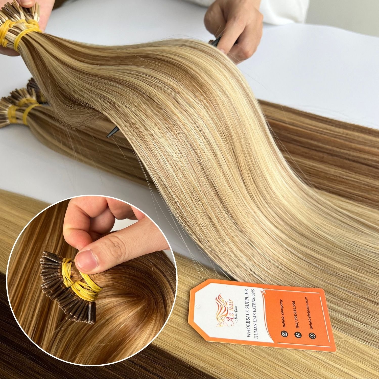 Wholesale I U V Flat Tip Keratin Pre bonded Human Hair Extensions 100 Pieces per Pack Prestigious Manufacture
