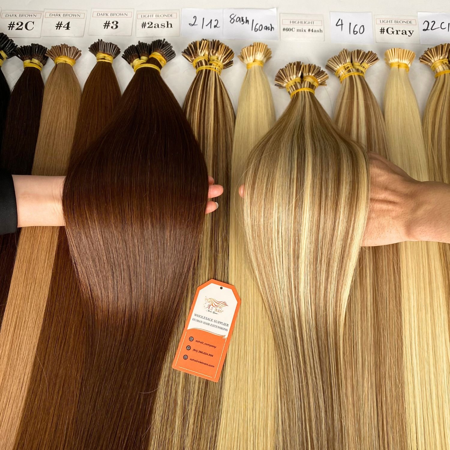 Wholesale I U V Flat Tip Keratin Pre bonded Human Hair Extensions 100 Pieces per Pack Prestigious Manufacture