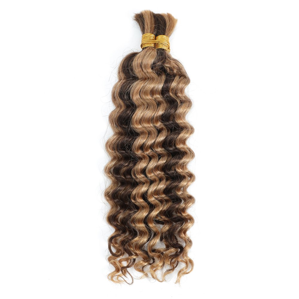 Wet and Wavy Bulk Human Hair For Braiding No Weft Deep Wave Bulk Human Hair Braiding Bundle Hair Extension