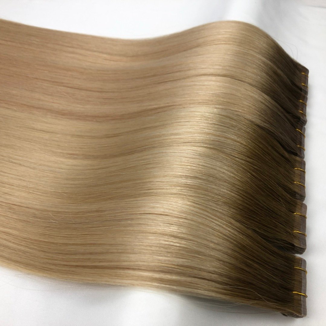 Ruikang Invisible Tape Hair Silky Straight Natural Color Super Double Drawn Hair Extensions