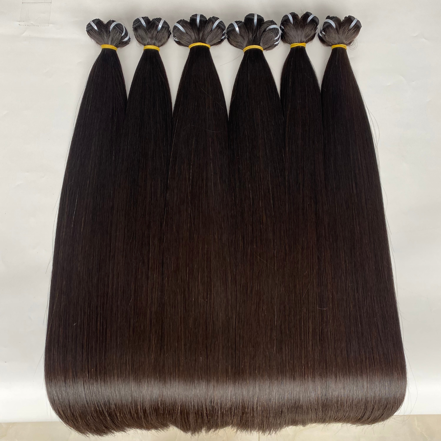 Natural Black Color Machine Weft Real Vietnamese Human Hair European Standard Super Double Drawn Healthy Donors Ready To Ship