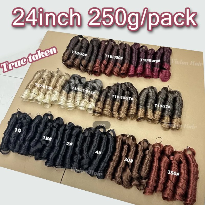 100% Kanekalon French Curls Braiding Hair 24 Inch 250g one pack Pre Stretched Loose Wave Goddess Wave Braiding Hair