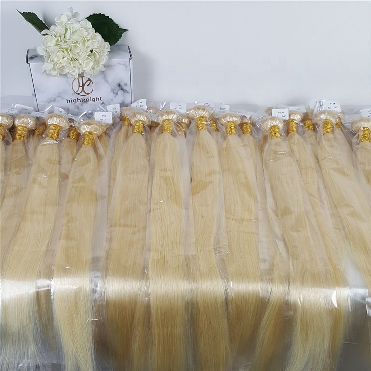 Russian 613 Blonde Virgin Hair Bundle Raw Virgin Cuticle Aligned 613 Human Hair Bundles With Frontal