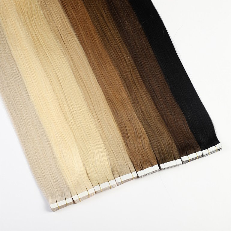 20 22 inch brown tape in hair extensions 50g european virgin remy 100% human hair extensions seamless tape extension real hair