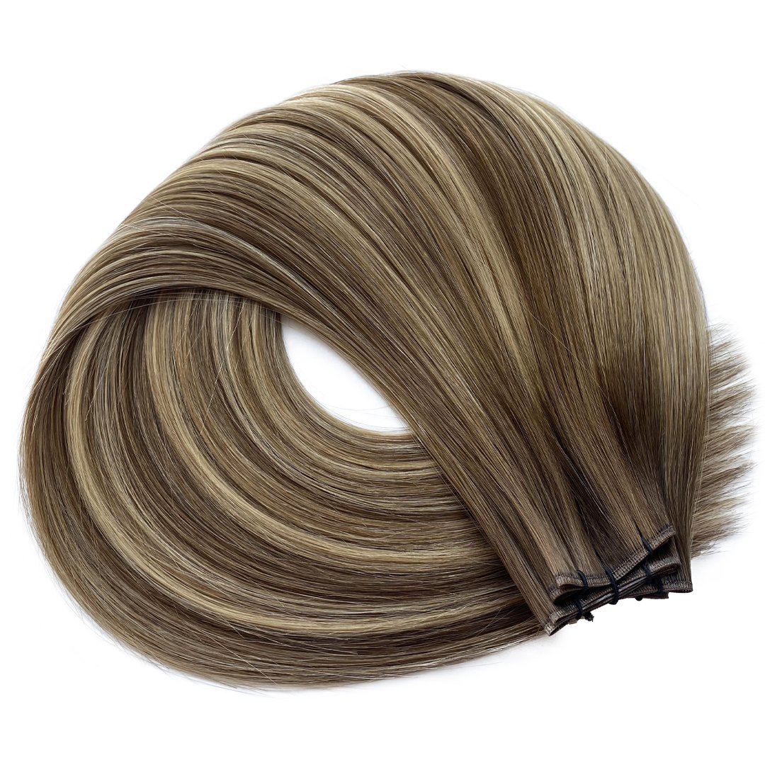 New Arrival handtied wefts Double Drawn Cuticle Aligned Human Hair Extension Invisible Genius Hair Weft