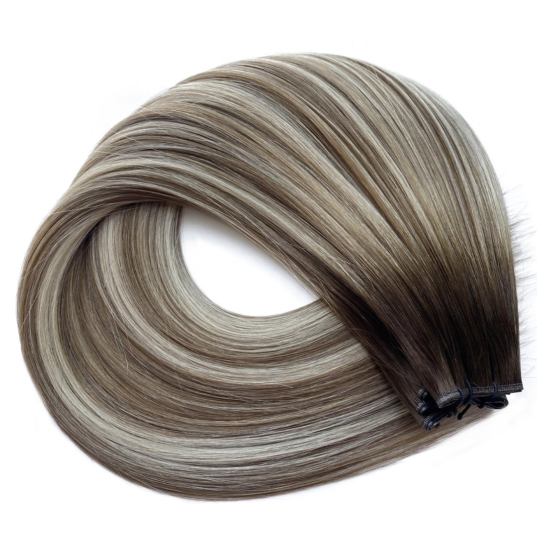 New Arrival handtied wefts Double Drawn Cuticle Aligned Human Hair Extension Invisible Genius Hair Weft