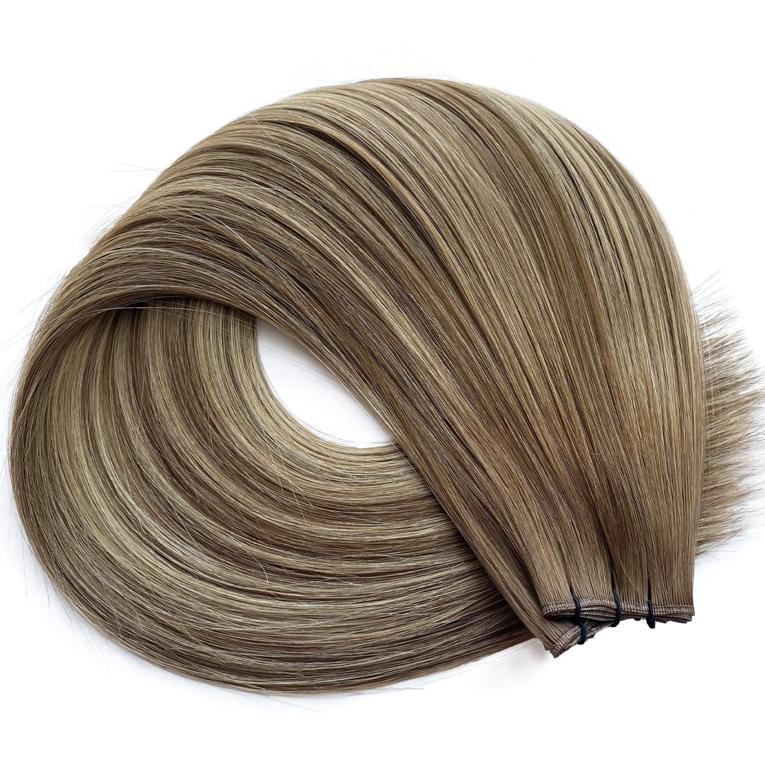 New Arrival handtied wefts Double Drawn Cuticle Aligned Human Hair Extension Invisible Genius Hair Weft