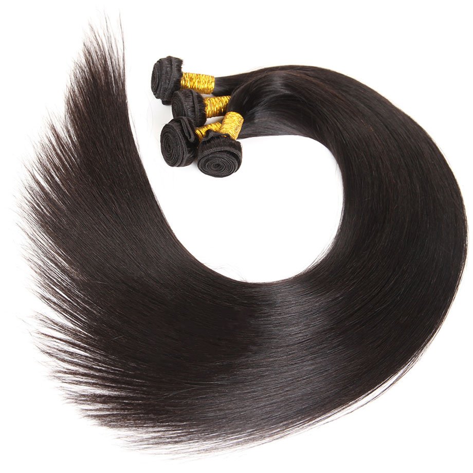 Free Samples Wholesale Straight Bundles Double Drawn 3bundles With Lace Frontal Straight 8A Brazilian Human Hair Extensions