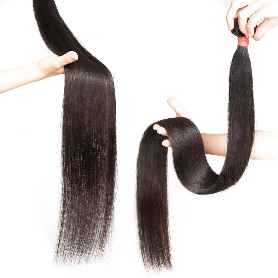 Free Samples Wholesale Straight Bundles Double Drawn 3bundles With Lace Frontal Straight 8A Brazilian Human Hair Extensions
