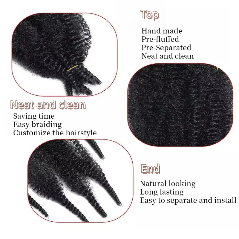 Factory Price Twist Afro Kinky Spring Marley Braid Hair Braiding Synthetic Fiber Natural Hair spring afro yanky twist marley