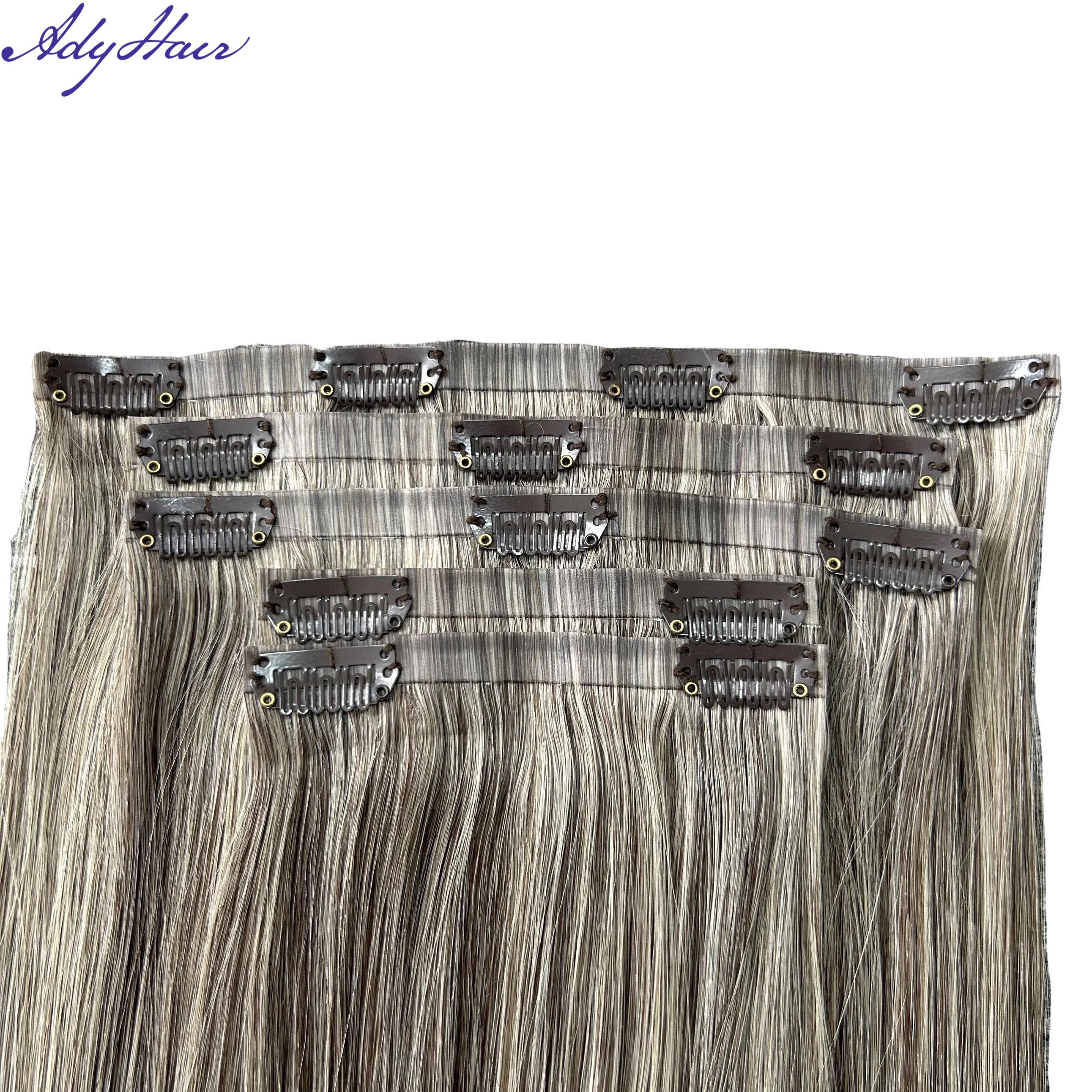 Invisible Seamless Clip In Hair Double Drawn 100% Raw Virgin Natural Remy Human Hair Clip In 100% Human Hair Extensions