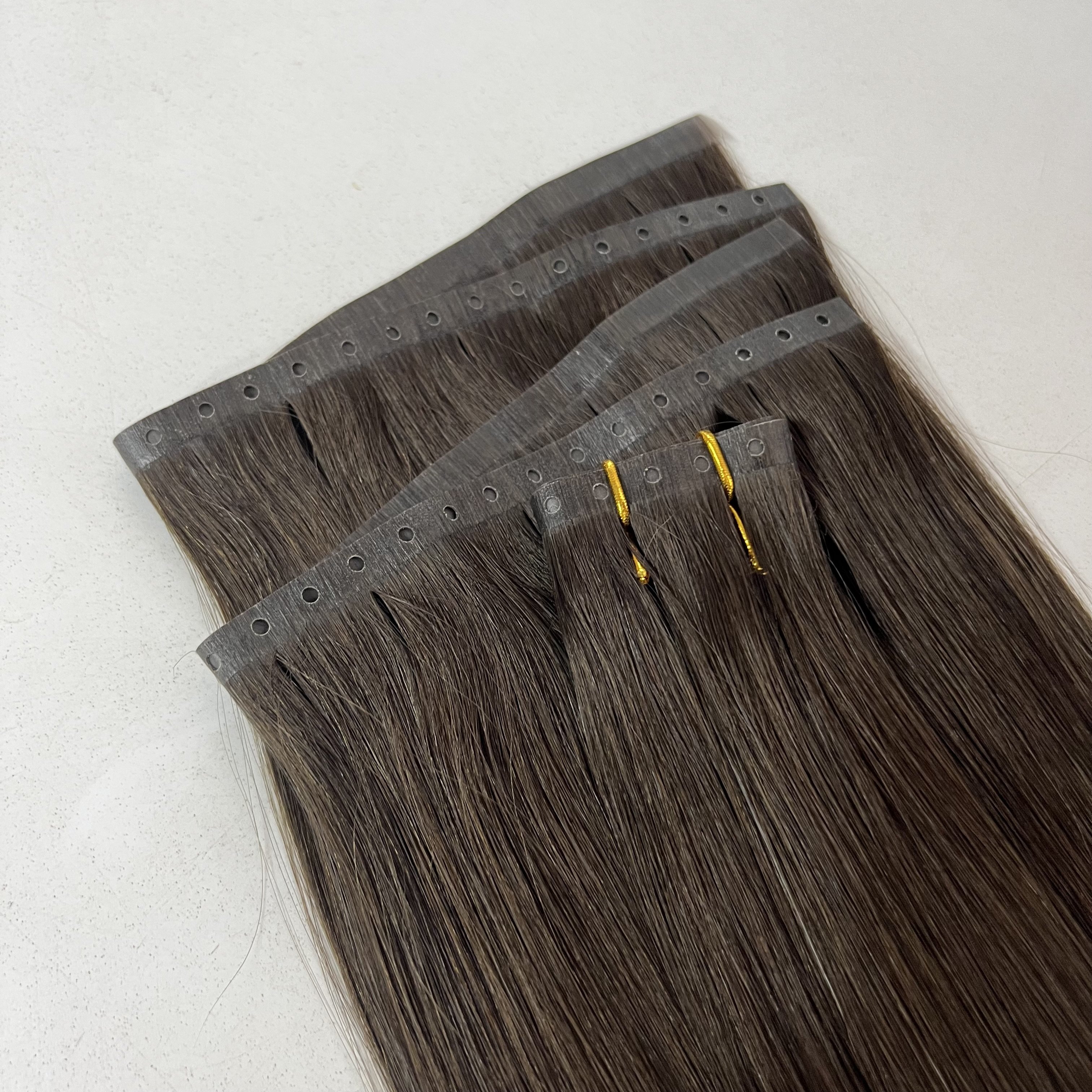 Top Quality 12A Russian Remy Human Virgin Seamless Double Drawn Hair Extensions PU Skin Butterfly Weft Extension With Holes