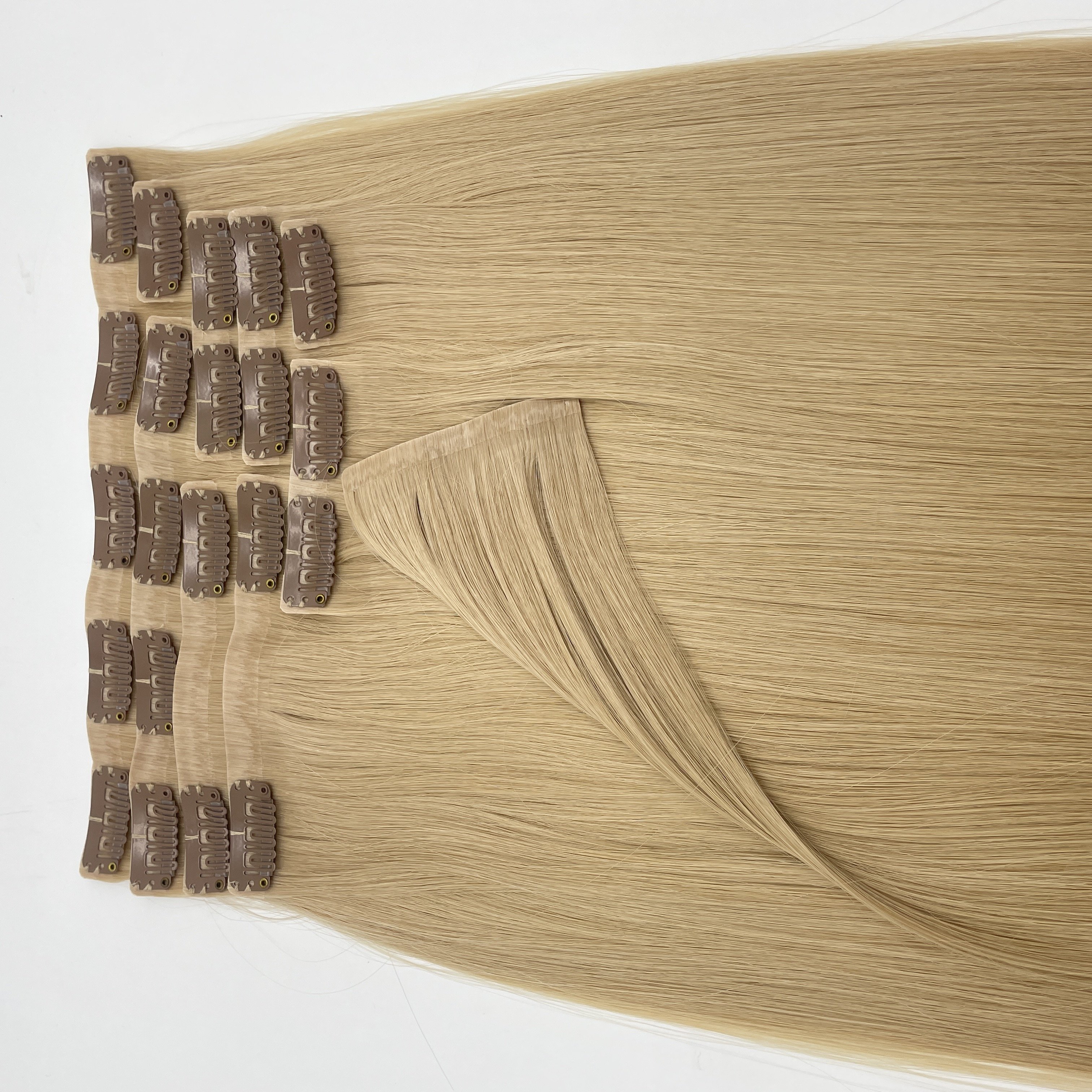 100% Remy Blunt Cut Natural Fringe Ash Brown Bangs Over Head On Extension Clip In Human Hair
