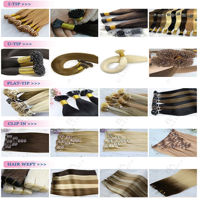 Top Quality Human Hair Extension Y-Tip Double Drawn Free Sample Hair y fan tip extension hair