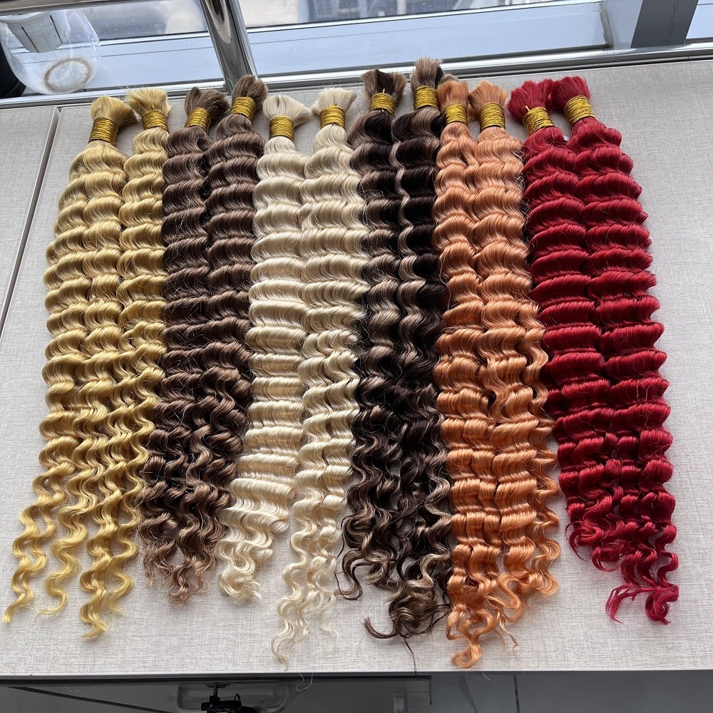 Wholesale real virgin Brazilian 100 wet and wavy human hair bulk for braiding no weft human hair extensions in bulk vendors