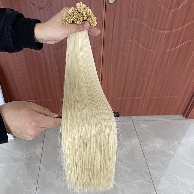 Wholesale Natural Color 14-24 Inch Russian Full Cuticle Raw U Tip Keratin Bonded Human Hair Extensions