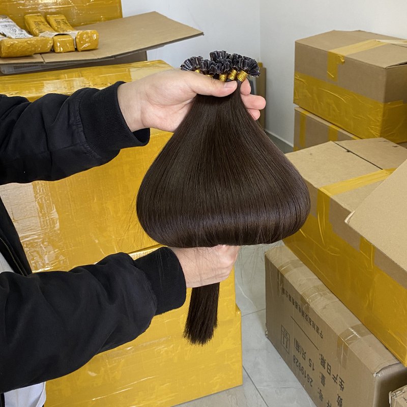 Wholesale Natural Color 14-24 Inch Russian Full Cuticle Raw U Tip Keratin Bonded Human Hair Extensions