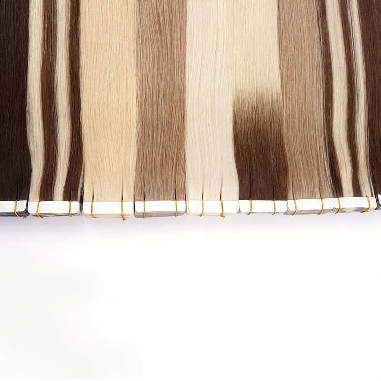 Wholesale Tape In Double Drawn Russian Remy Human Hair Extensions tape in hair extensions 100human hair