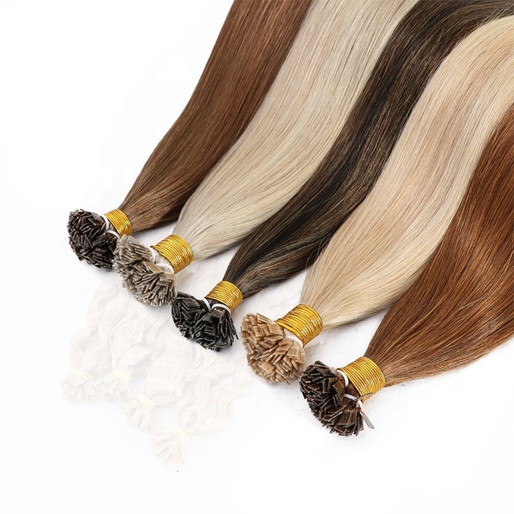 Wholesale Raw European Hair Vendor Micro Links Tip 100 Strands Virgin I Tip Human Hair Extensions