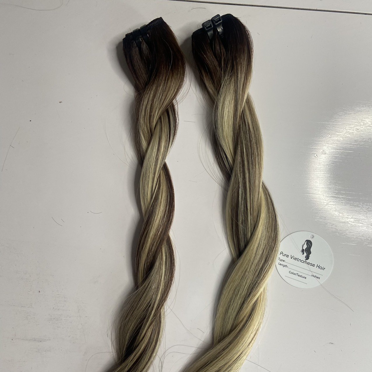 WHOLESALES 100% Vietnamese human hair extensions, Bone straight PIANO color #2 & Blonde #60, FACTORY PRICE