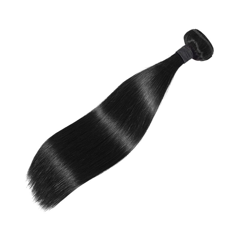 Wholesale Natural Black Double Machine Made Weft Straight Virgin Remy Hair Bundles Long Length Soft Human Hair Extensions