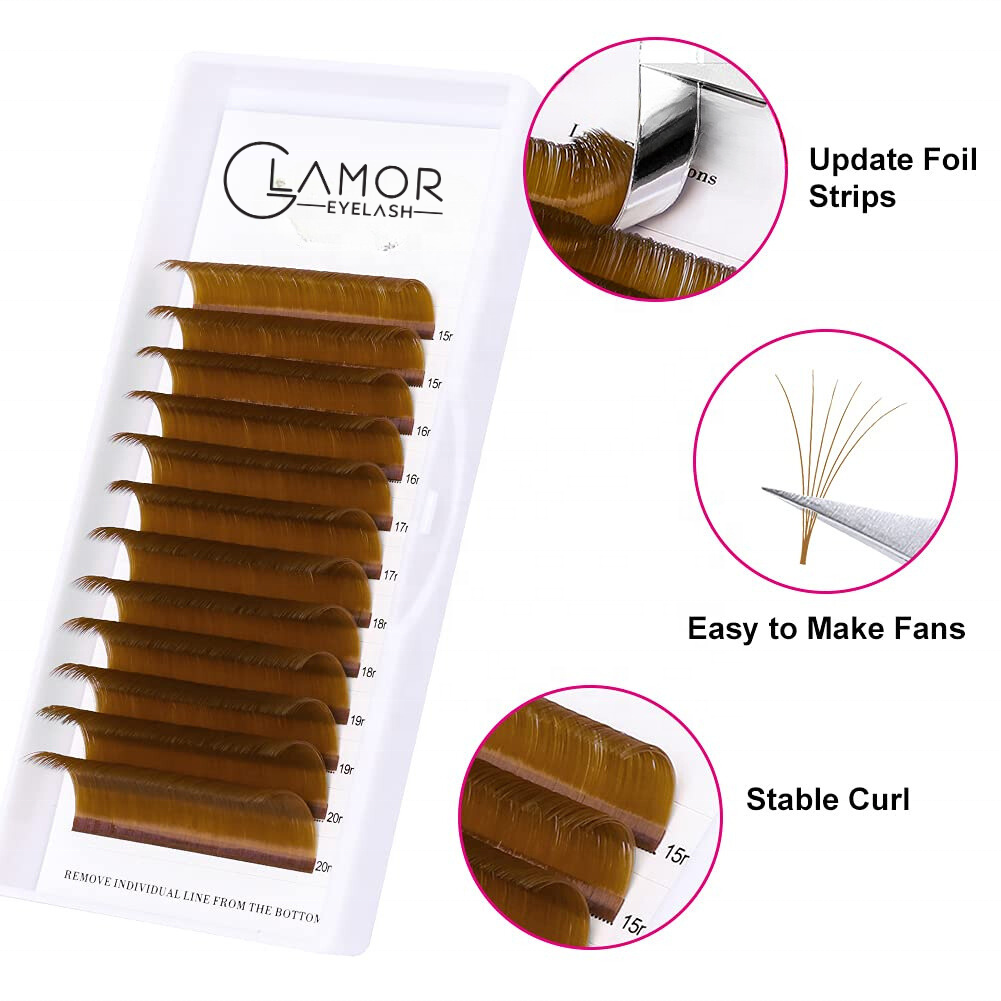 Wholesale Volume velvet super mink color Lash ExtensionPrivate Label Faux Mink Lashes Eyelashes Individual Eyelash Extensions